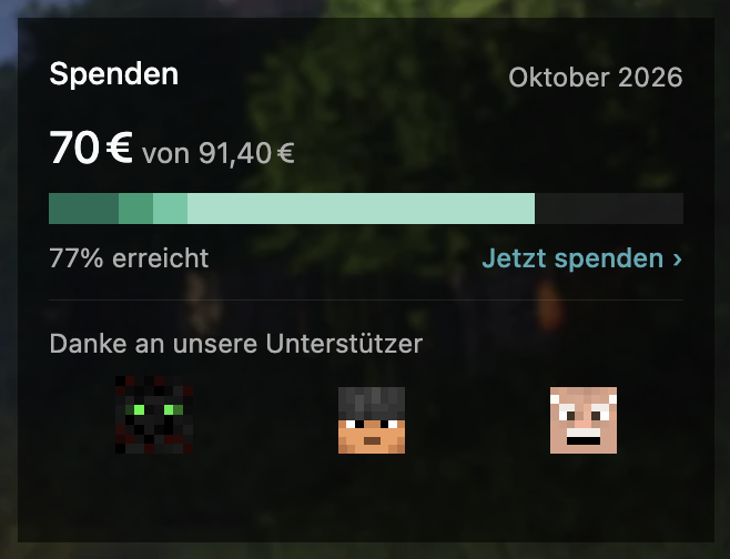 Neues Spendenziel